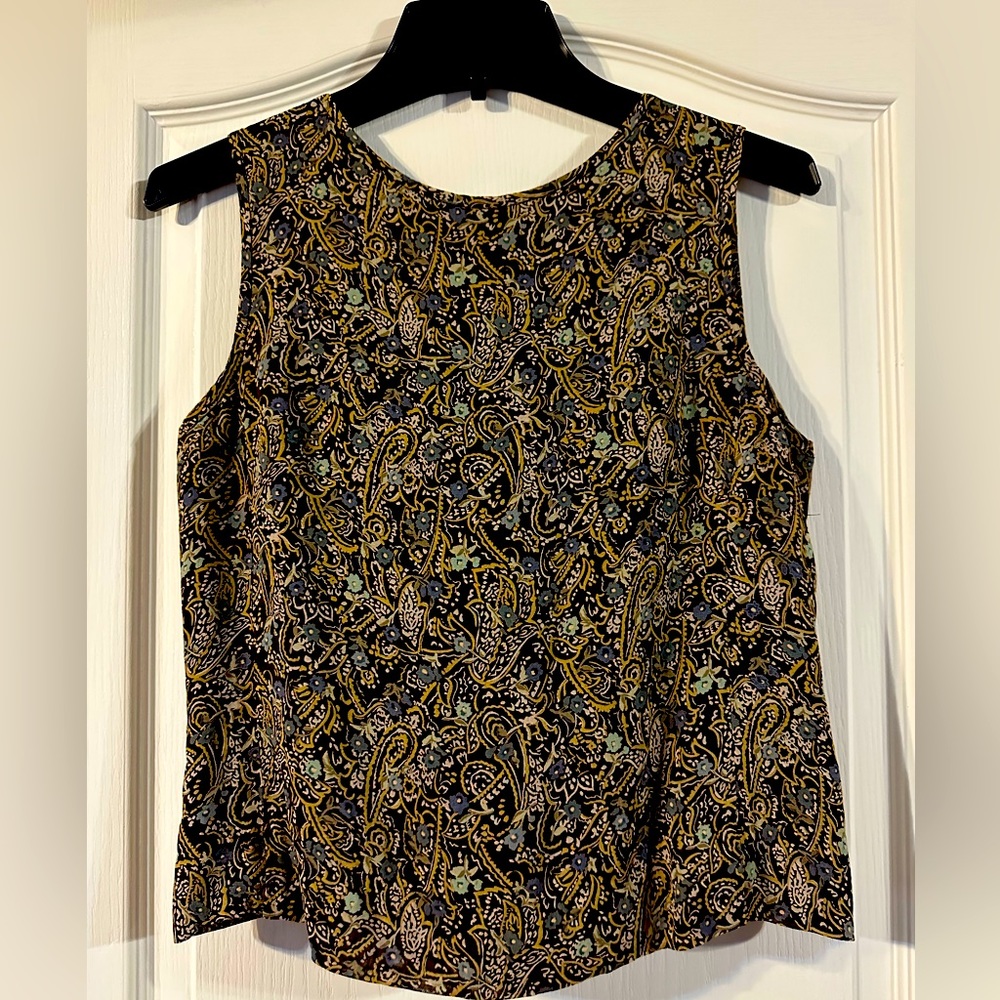 Vintage brown floral business blouse